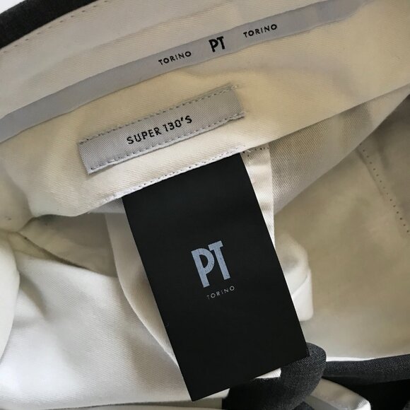 PT Torino Super Slim Pants Trousers Mens 50 34 Charcoal Gray Wool Super 130's - Picture 10 of 15